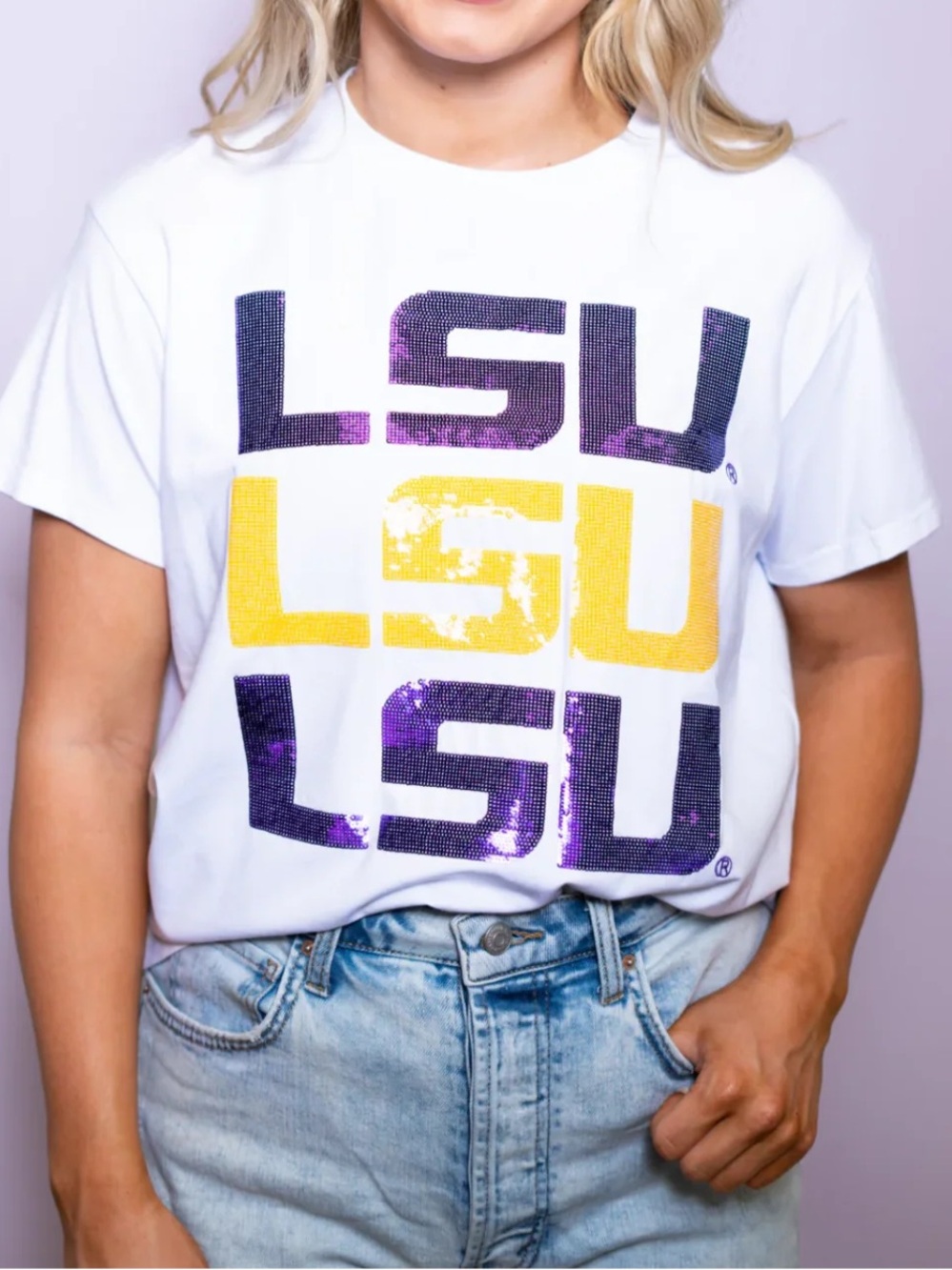 Bomb Designs LSU Sequin Shirt